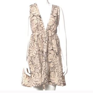 House of Harlow 1960 Palm Pattern Linen Dress